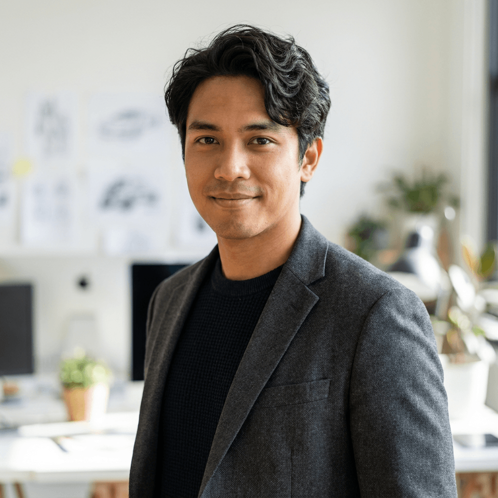 Robert Chen in his completed commercial space