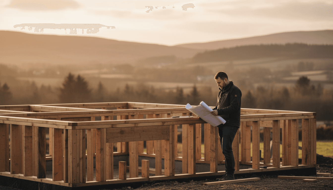 Construction site in Highland showing completed framing with attention to detail