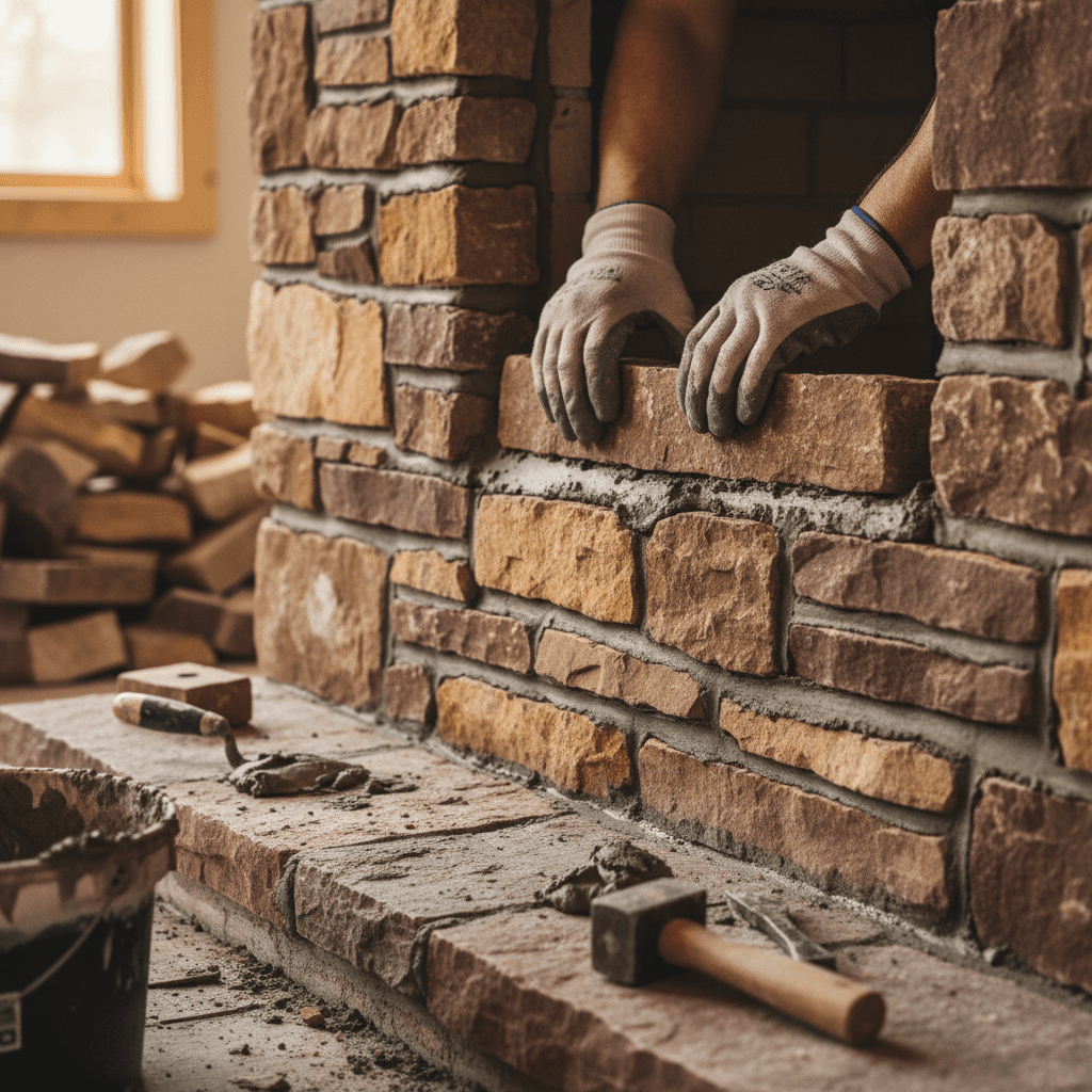 Fireplace construction detail