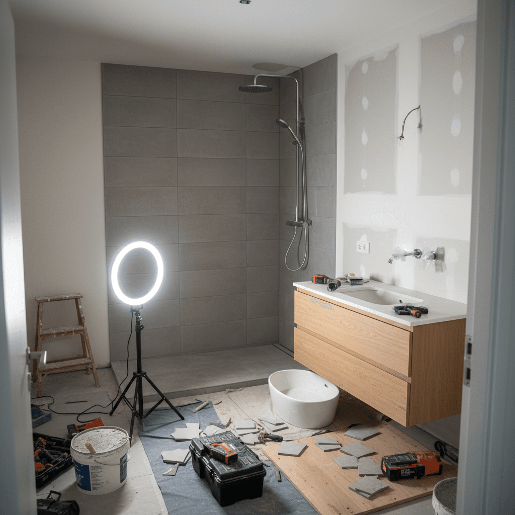 Bathroom renovation in progress