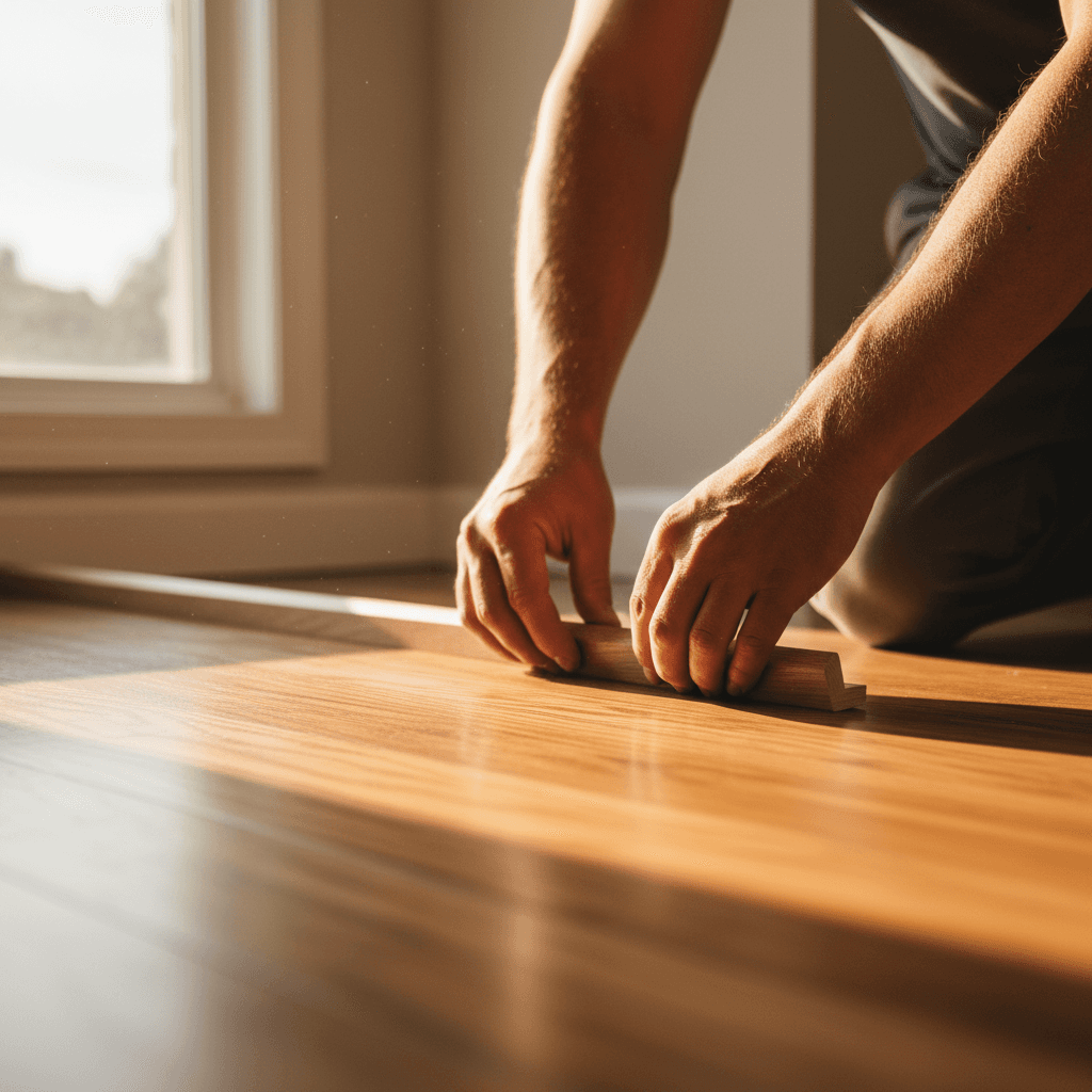Hardwood flooring installation detail