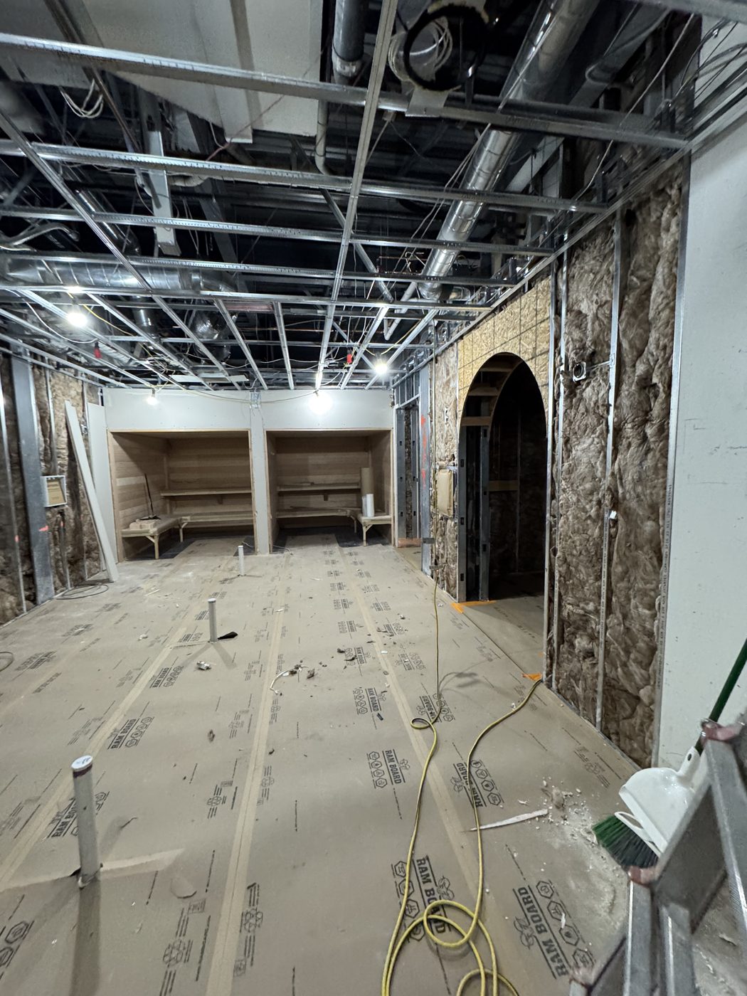 During: framing and sauna rough-in